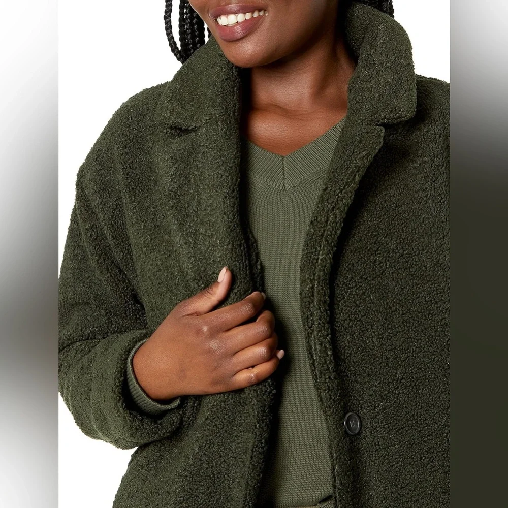 NWOT Teddy Bear Fleece Oversized-Fit Lapel Jacket by Daily Ritual - Picture 6 of 11